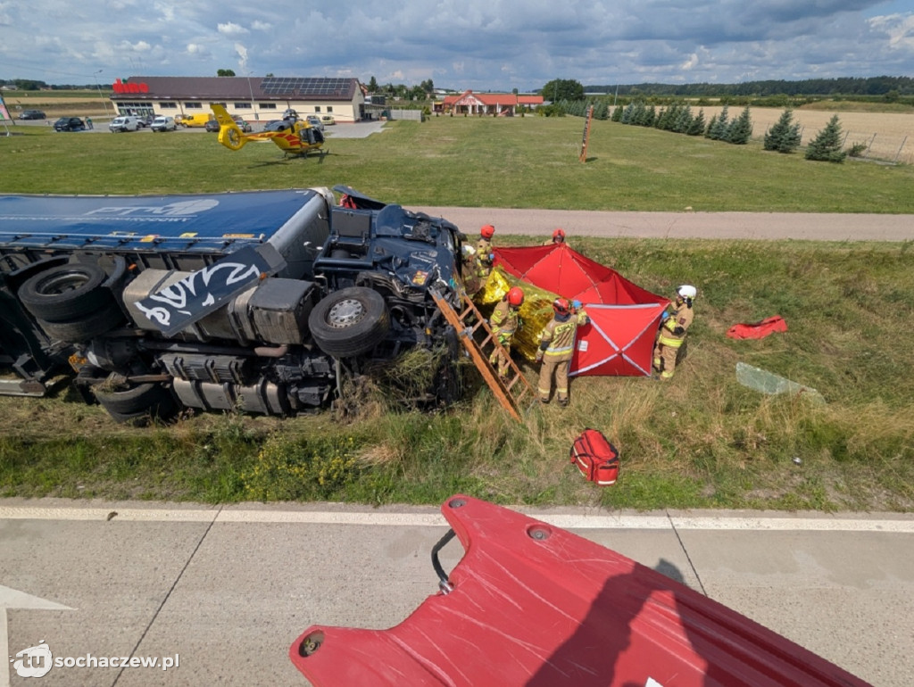Wypadek na DK 50 w Młodzieszynie