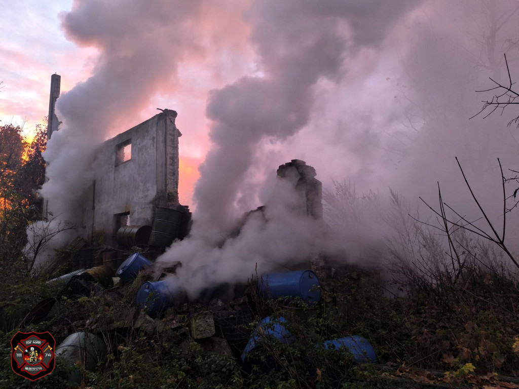 Pożar pustostanu w Młodzieszynie