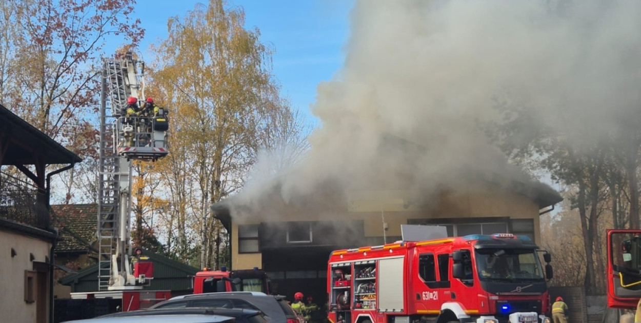 Pożar w Kożuszkach Parcel