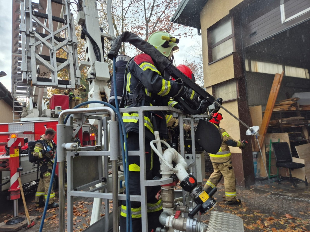 Pożar w Kożuszkach Parcel