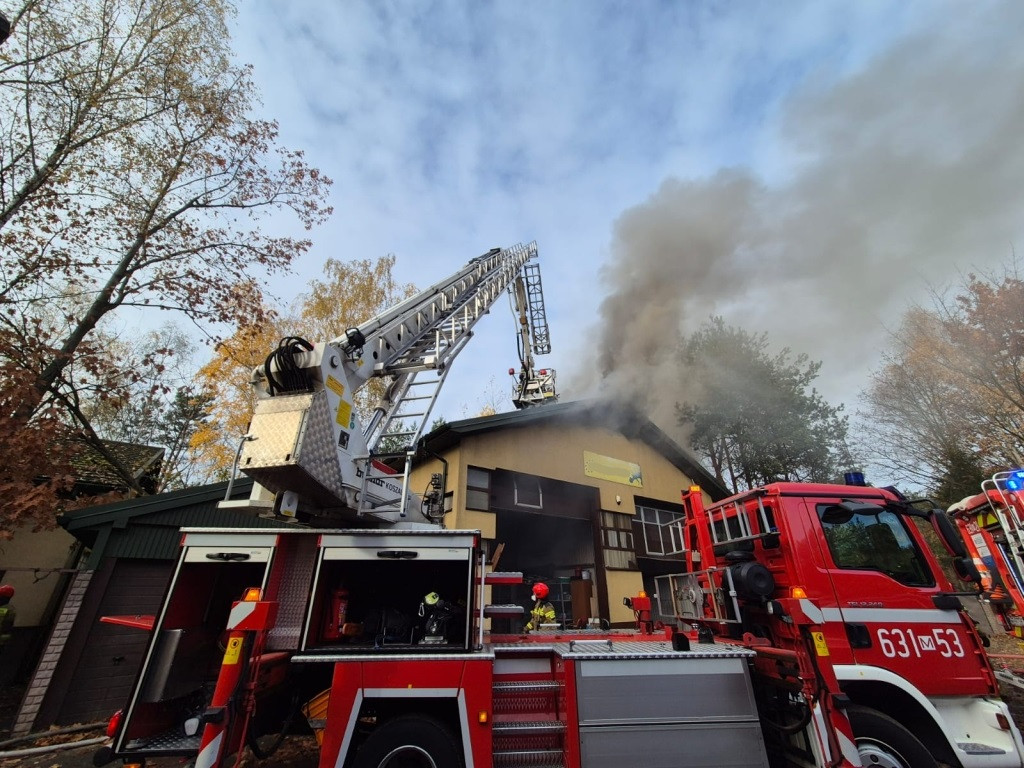 Pożar w Kożuszkach Parcel