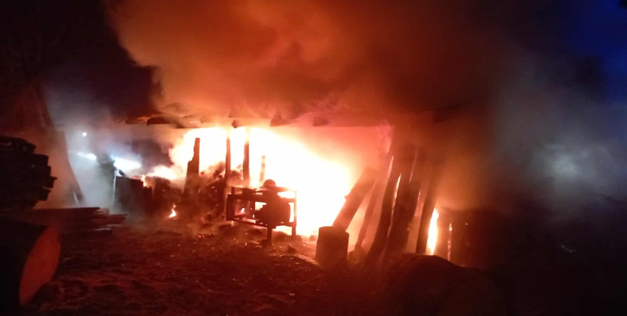 Pożar budynku w Kromnowie