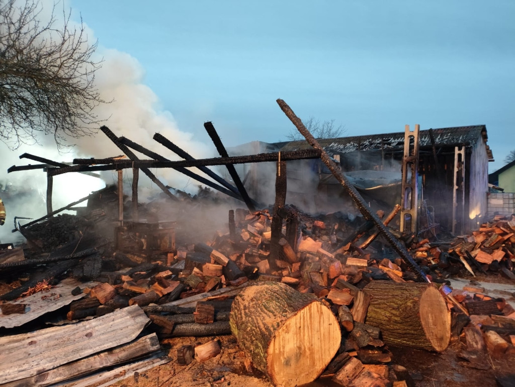 Pożar budynku w Kromnowie