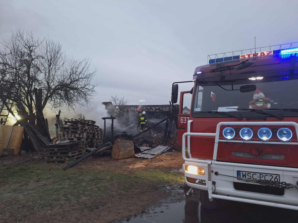 Pożar budynku w Kromnowie