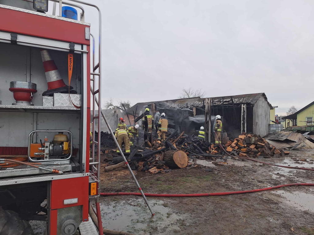 Pożar budynku w Kromnowie