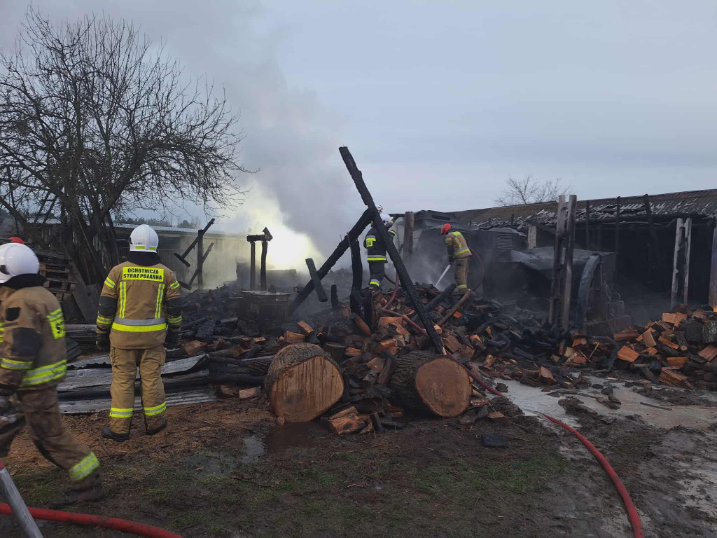 Pożar budynku w Kromnowie