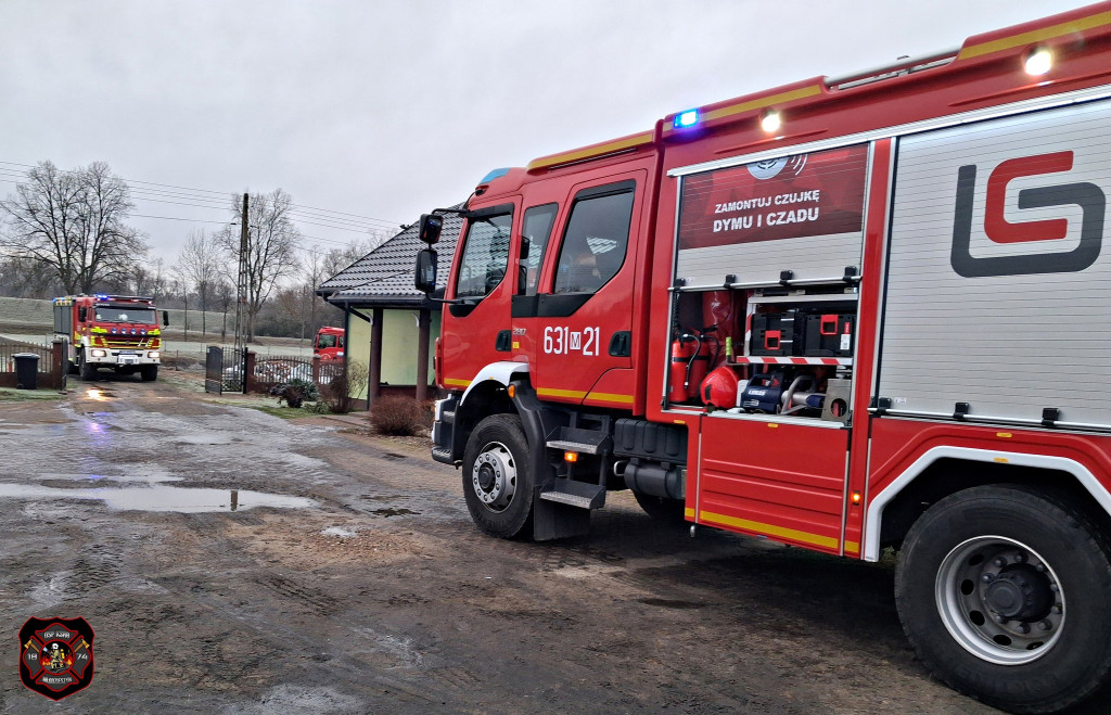Pożar budynku w Kromnowie