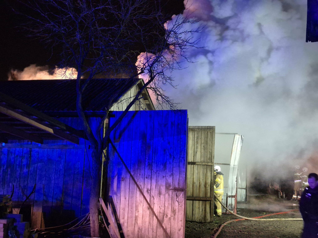 Pożar budynku w Kromnowie