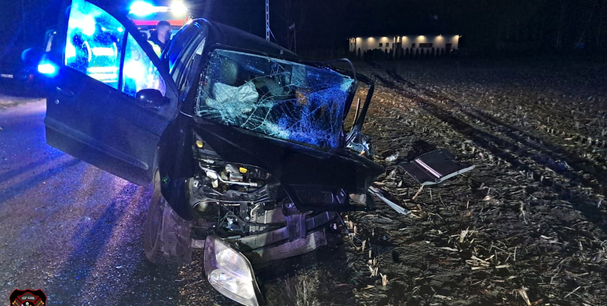 Czołówka w Adamowej Górze, dwie osoby w szpitalu