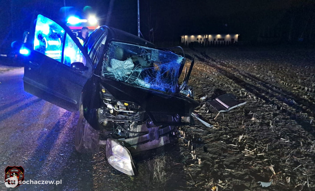 Czołówka w Adamowej Górze, dwie osoby w szpitalu