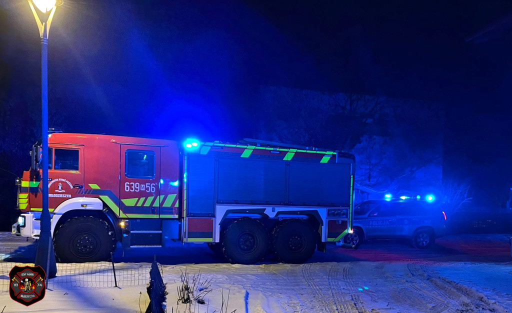 Pożar w kamienicy w Młodzieszynie