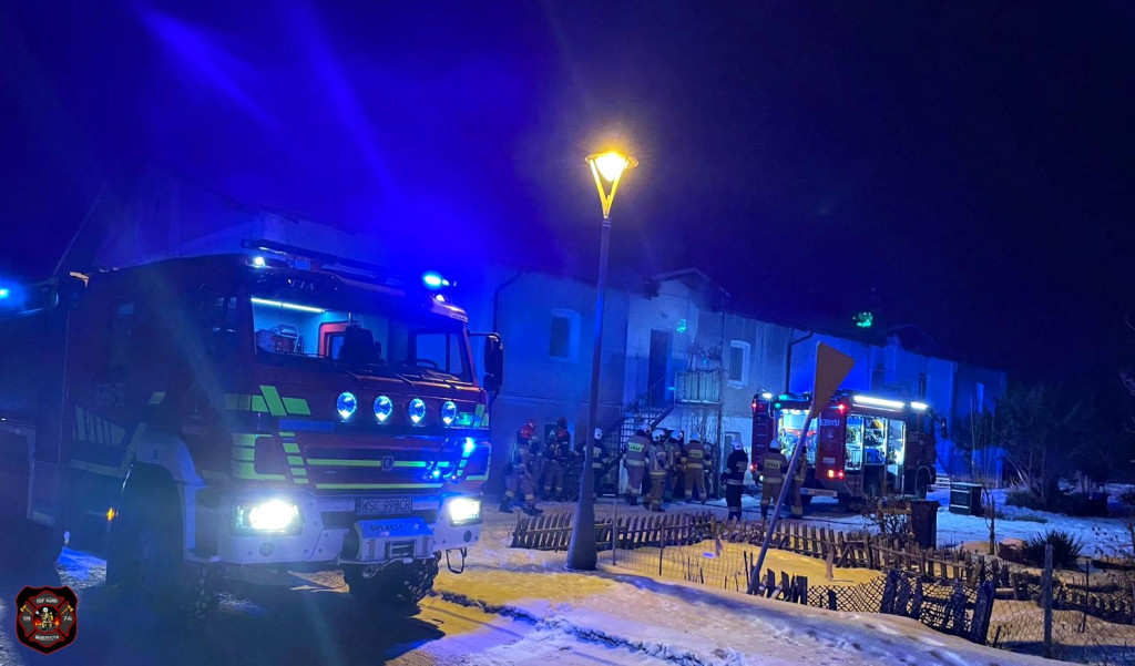 Pożar w kamienicy w Młodzieszynie