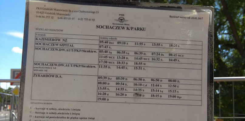 Autobusy widma na trasie Sochaczew Żyrardów