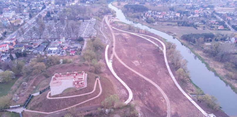 Bulwary Sochaczew z lotu ptaka. Taka przestrzeń