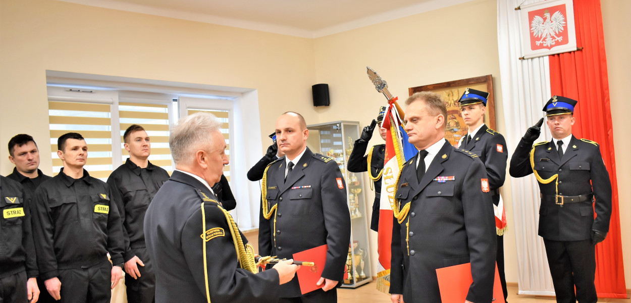 Pożegnanie komendanta KP PSP Sochaczew Piotra Piątkowskiego