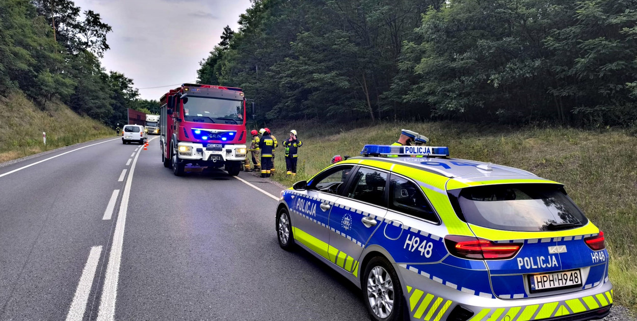 Wypadek z udziałem motocyklisty w Młodzieszynie