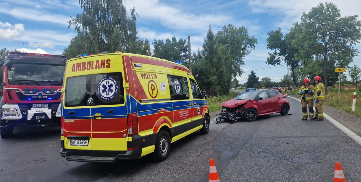 Zderzenie trzech aut w Malanowie