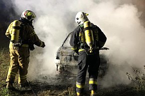 Pożar osobówki w Łaziskach-14302