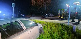 Zderzenie trzech samochodów w Chrzczanach