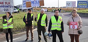 Blokada ronda w Ruszkach na znak protestu