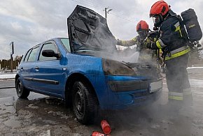 Pożar samochodu osobowego przy cmentarzu w Trojanowie-90433