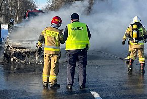 Pożar na DW 577 w Wężykach, ruch chwilowo wstrzymany AKTUALIZACJA-90439