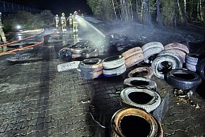 Składowisko opon w ogniu. Akcja gaśnicza w Feliksowie