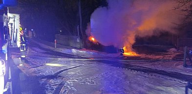 Nocna walka z ogniem przy DK 92 w Paprotni
