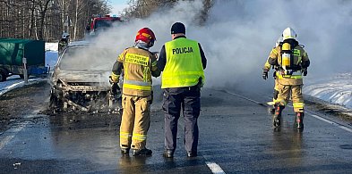 Pożar na DW 577 w Wężykach, ruch chwilowo wstrzymany-90439