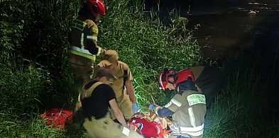 Spadł z kładki do Bzury, pomogły osoby postronne