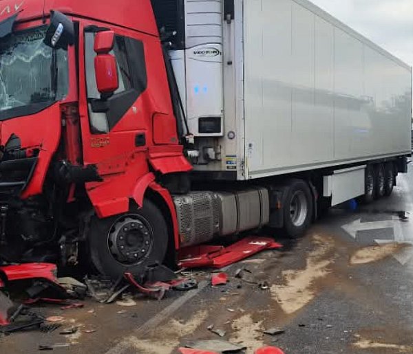 Zderzenie ciężarówek na DK 50-88278