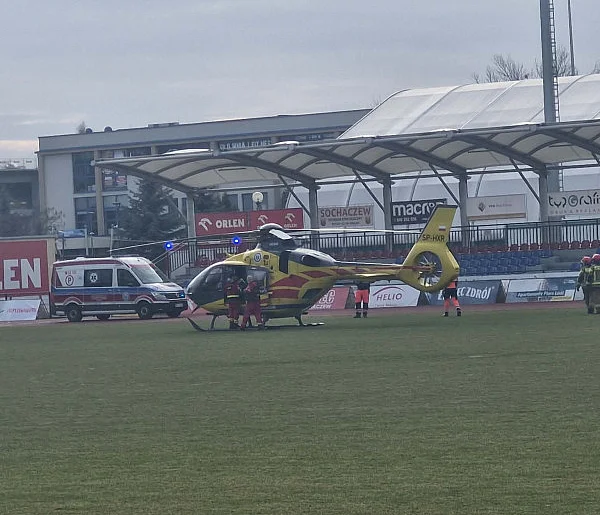 Warszawska: śmigłowiec LPR-u lądował na stadionie