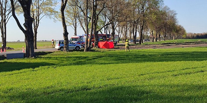 Śmiertelny wypadek na DW 705. Nie żyje rowerzysta