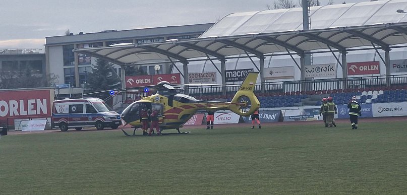 Warszawska: śmigłowiec LPR-u lądował na stadionie