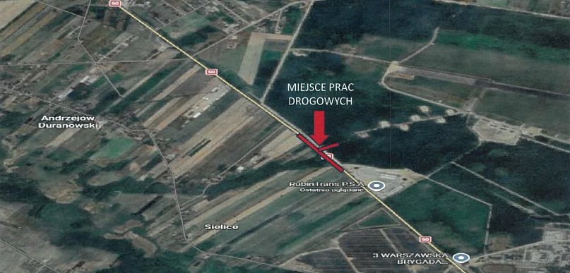 Utrudnienia na DK 50, jest informacja ze starostwa