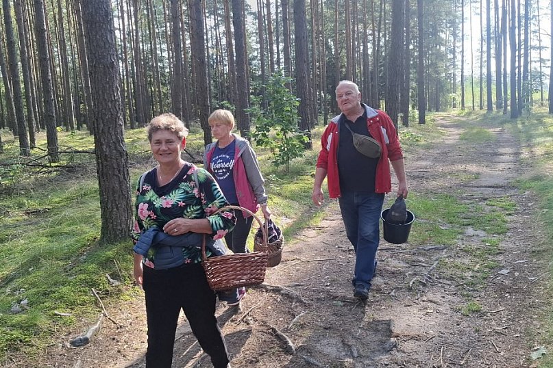 Mieszkańcy Rybna na grzybobraniu
