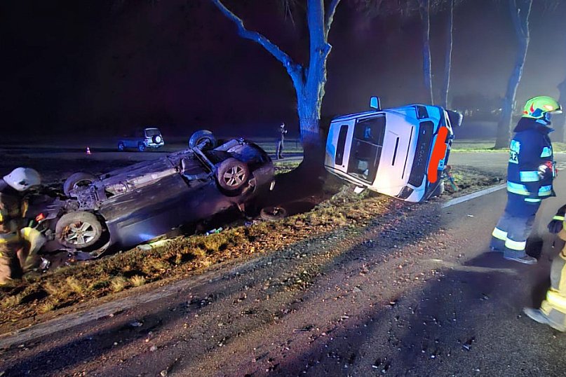 Zderzenie samochodów w Nowej Suchej