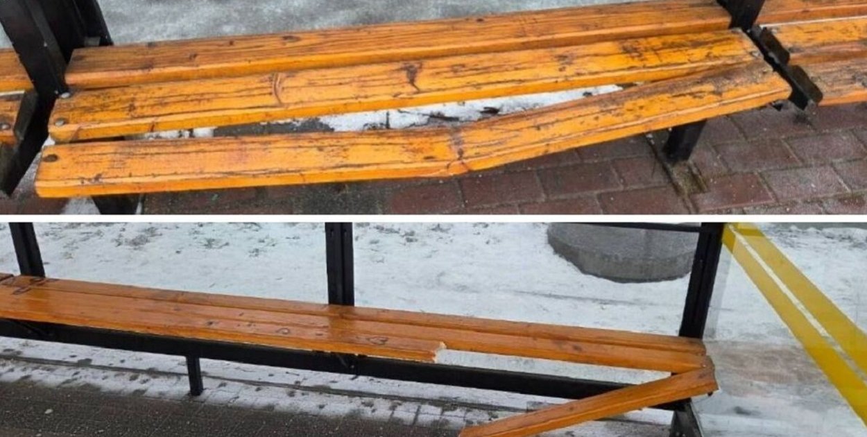 Może ktoś widział niszczyciela przystankowych ławek?