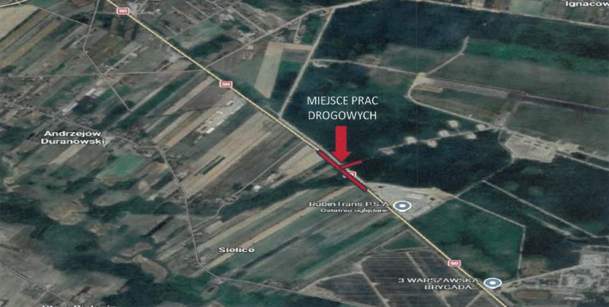 Utrudnienia na DK 50, jest informacja ze starostwa